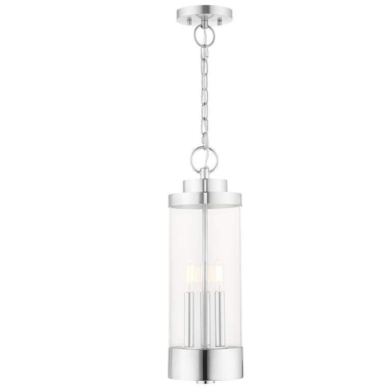 Image 1 Hillcrest 3 Light Polished Chrome Outdoor Pendant Lantern