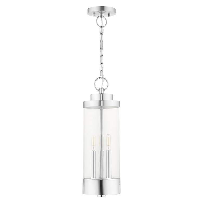 Image 4 Hillcrest 3 Light Polished Chrome Outdoor Pendant Lantern more views