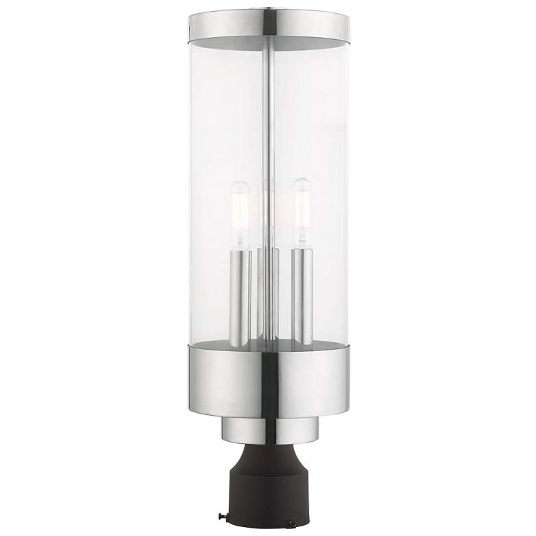 Image 1 Hillcrest 3 Light Polished Chrome Outdoor Post Top Lantern