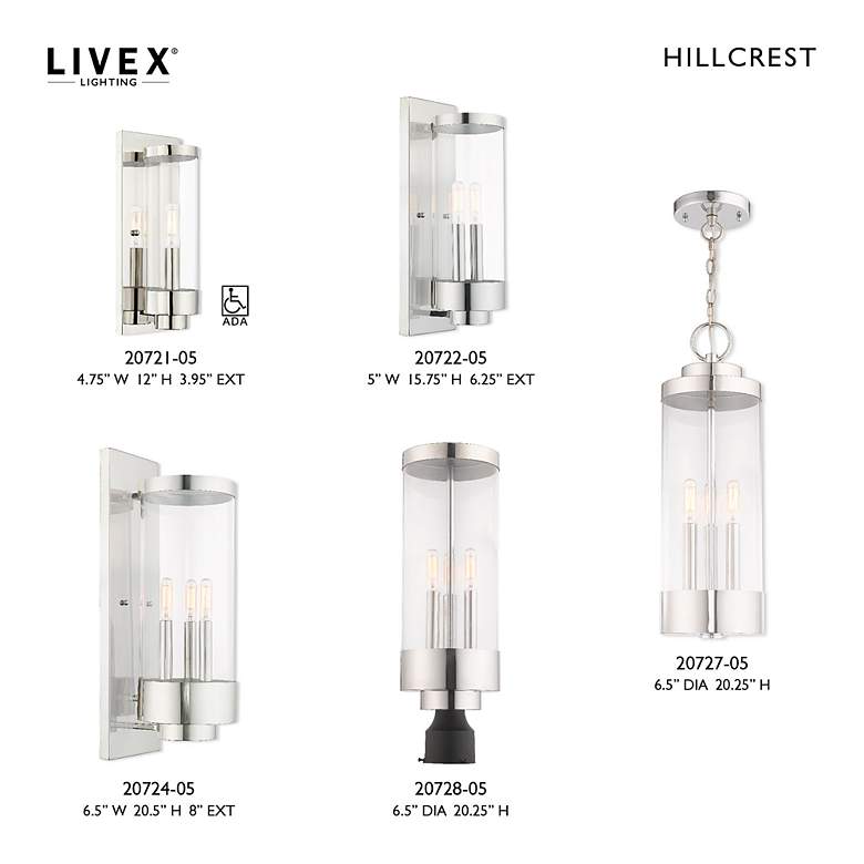 Image 3 Hillcrest 3 Light Polished Chrome Outdoor Post Top Lantern more views