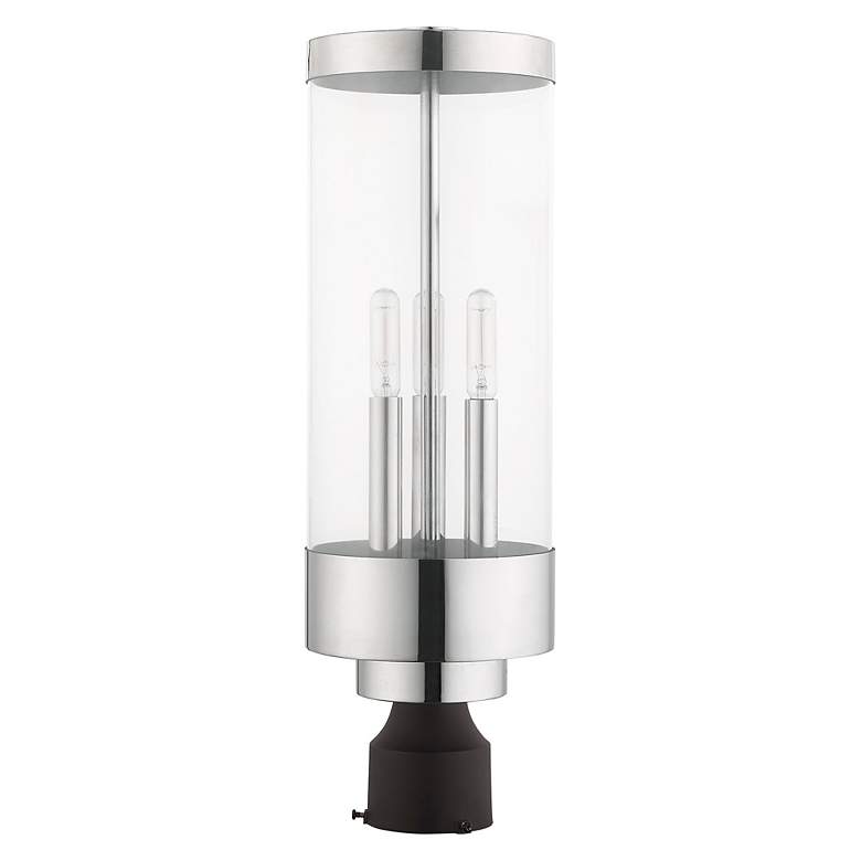 Image 4 Hillcrest 3 Light Polished Chrome Outdoor Post Top Lantern more views