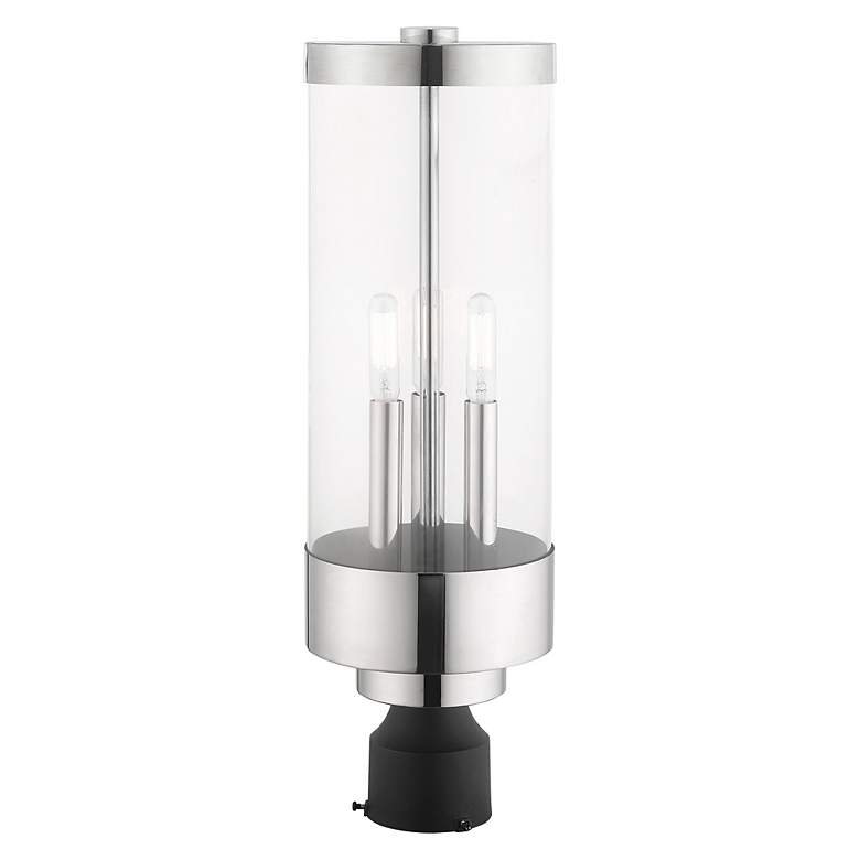 Image 6 Hillcrest 3 Light Polished Chrome Outdoor Post Top Lantern more views