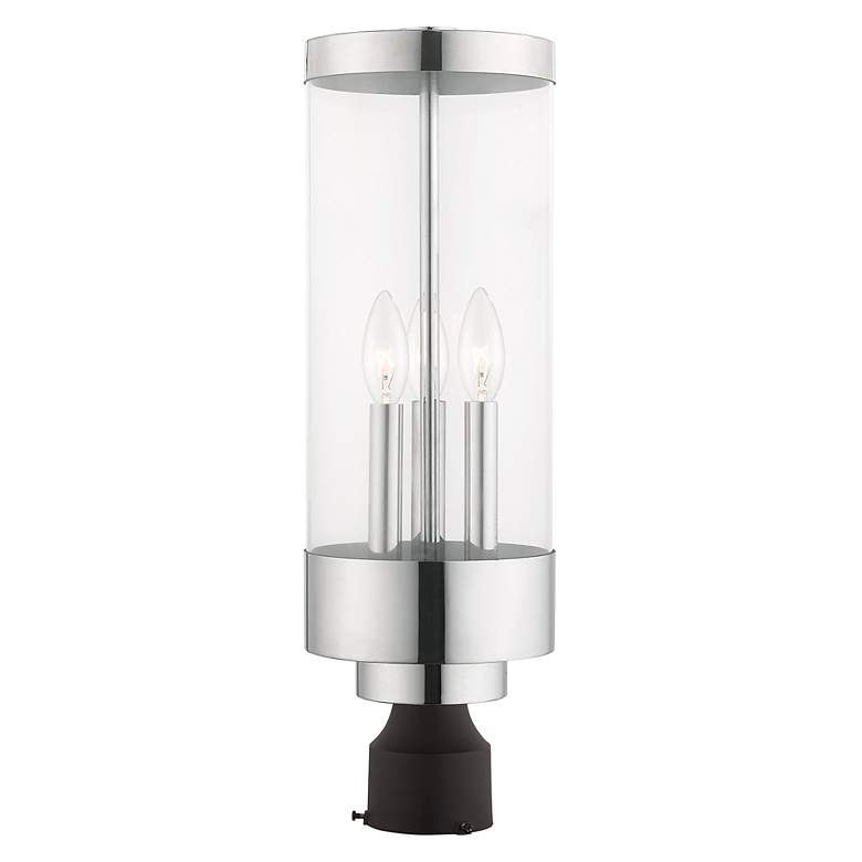 Image 7 Hillcrest 3 Light Polished Chrome Outdoor Post Top Lantern more views