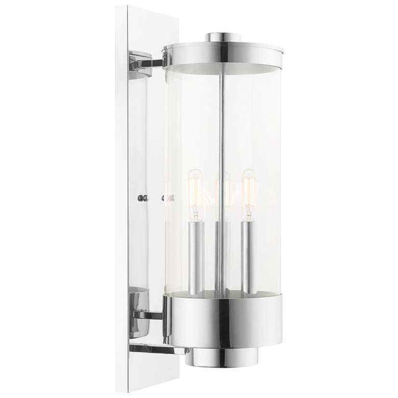 Image 1 Hillcrest 3 Light Polished Chrome Outdoor Wall Lantern