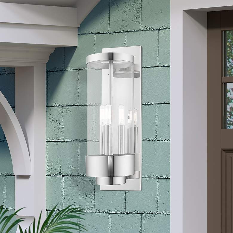 Image 1 Hillcrest 3 Light Polished Chrome Outdoor Wall Lantern