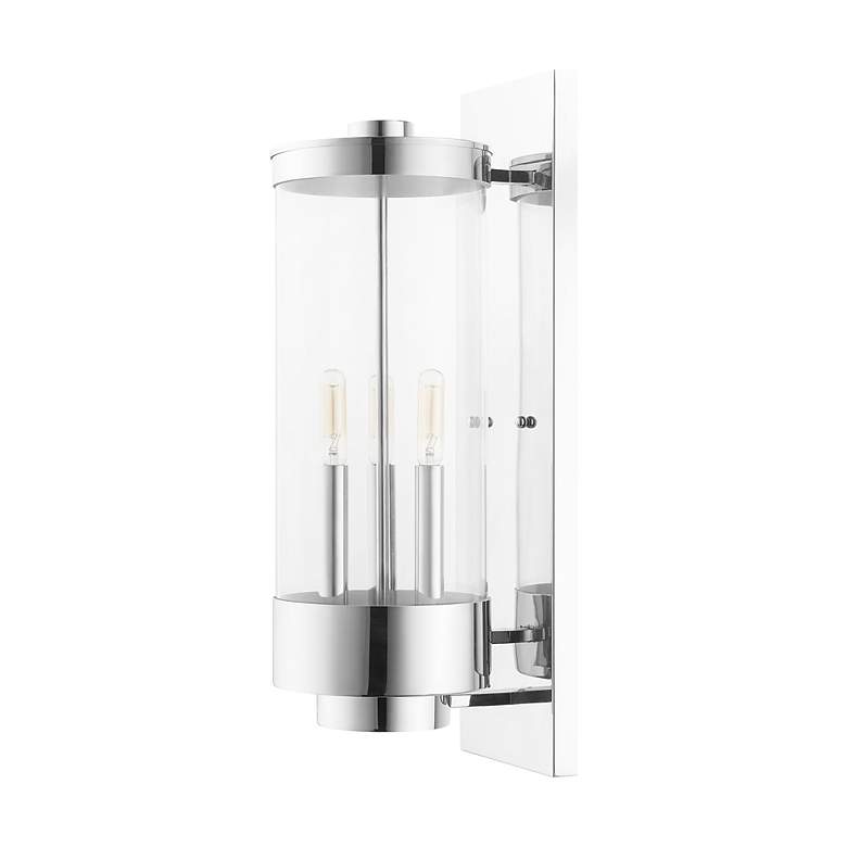 Image 4 Hillcrest 3 Light Polished Chrome Outdoor Wall Lantern more views