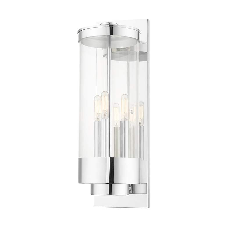 Image 5 Hillcrest 3 Light Polished Chrome Outdoor Wall Lantern more views