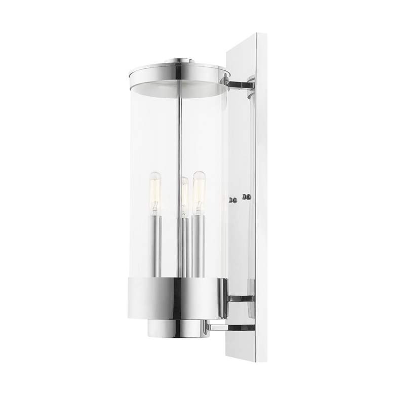 Image 7 Hillcrest 3 Light Polished Chrome Outdoor Wall Lantern more views