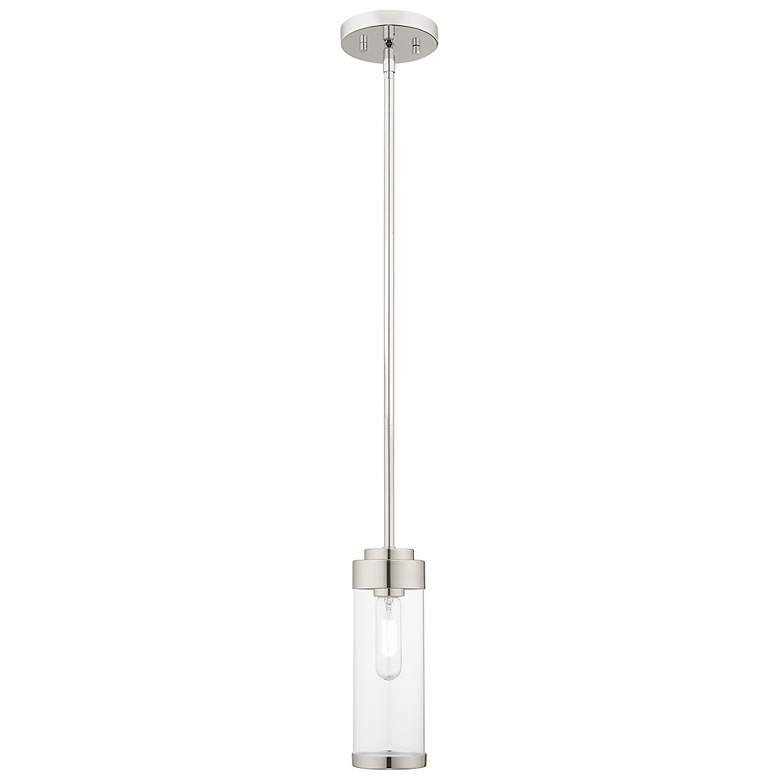 Image 1 Hillcrest 5 1/4" Wide Polished Chrome Cylinder Mini Pendant