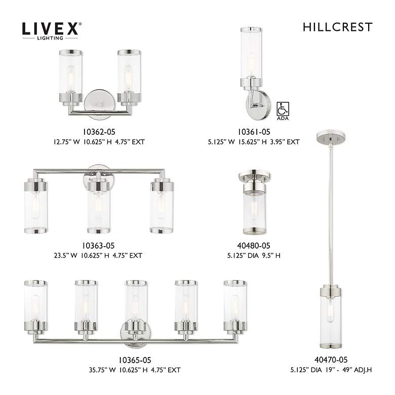 Image 2 Hillcrest 5 1/4" Wide Polished Chrome Cylinder Mini Pendant more views