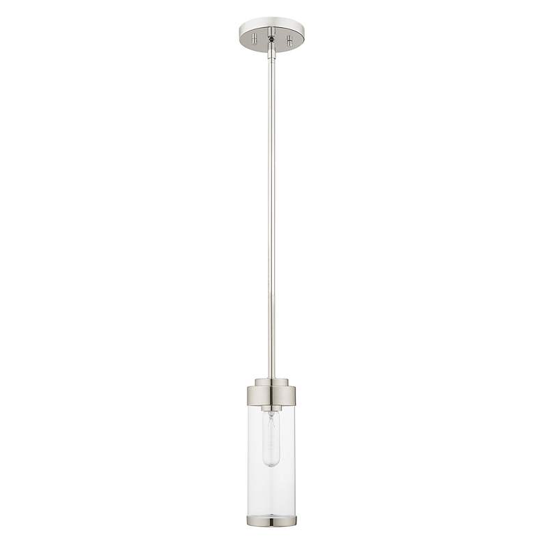 Image 3 Hillcrest 5 1/4" Wide Polished Chrome Cylinder Mini Pendant more views
