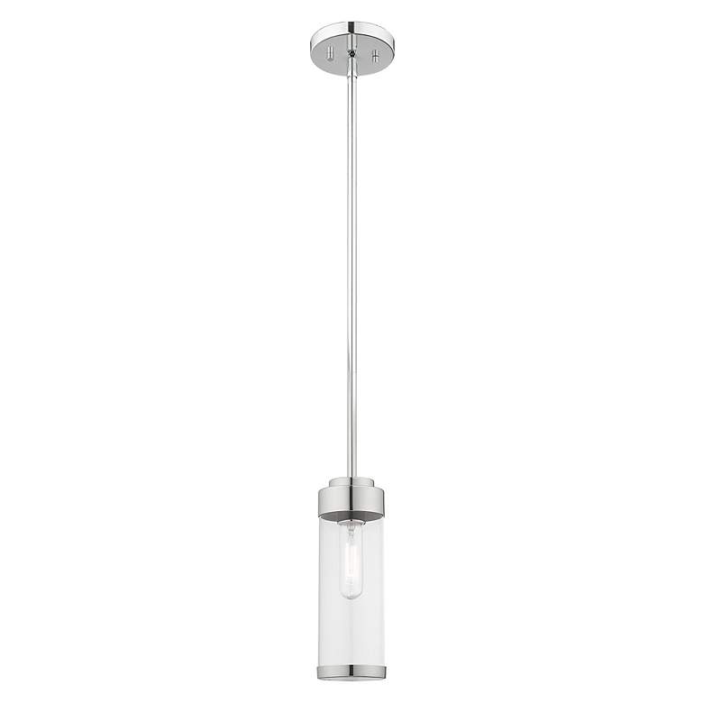 Image 4 Hillcrest 5 1/4" Wide Polished Chrome Cylinder Mini Pendant more views