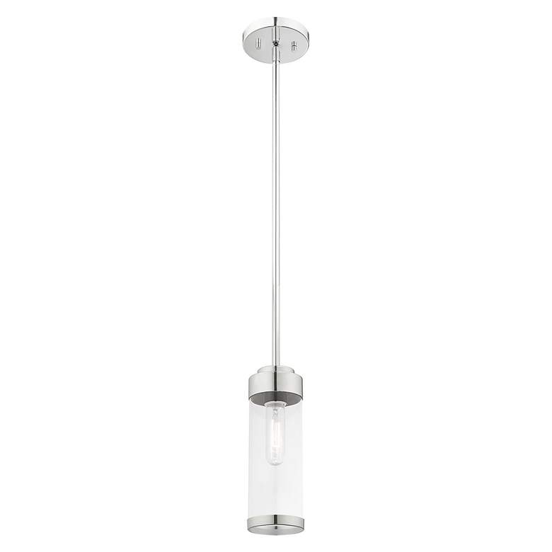 Image 5 Hillcrest 5 1/4" Wide Polished Chrome Cylinder Mini Pendant more views