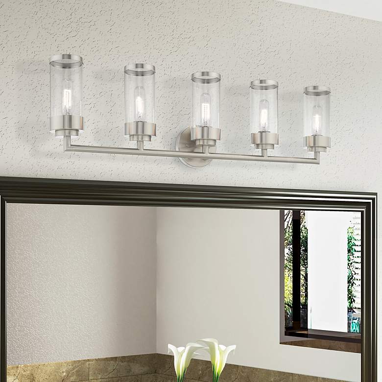 Image 1 Hillcrest 5 Light Brushed Nickel Bath Vanity