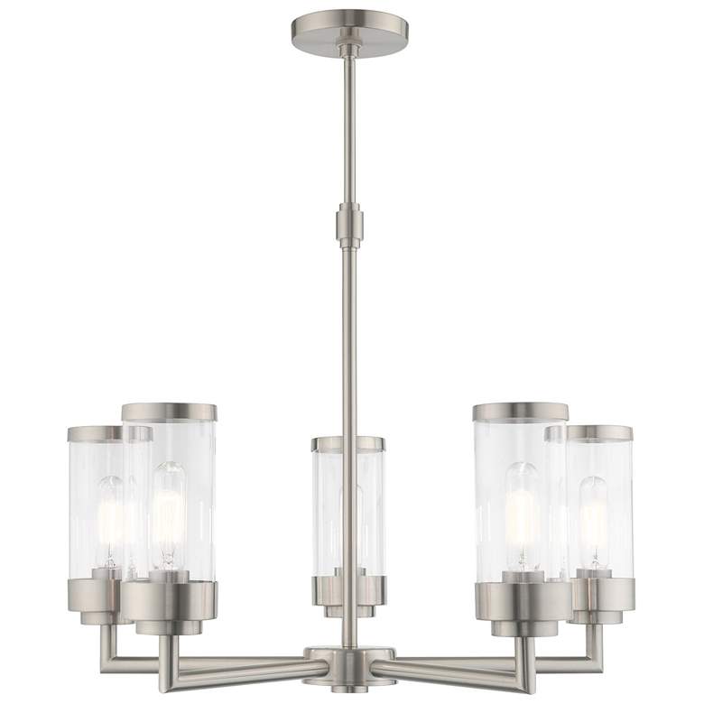 Image 1 Hillcrest 5 Light Brushed Nickel Chandelier