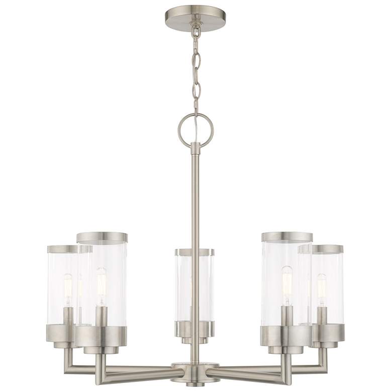 Image 1 Hillcrest 5 Light Brushed Nickel Outdoor Chandelier