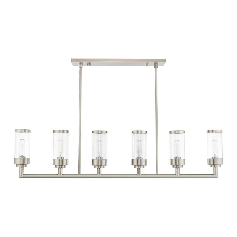 Image 4 Hillcrest 6 Light Brushed Nickel Linear Chandelier more views
