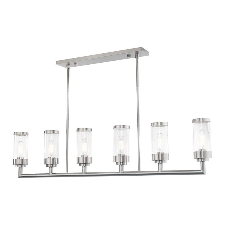 Image 5 Hillcrest 6 Light Brushed Nickel Linear Chandelier more views