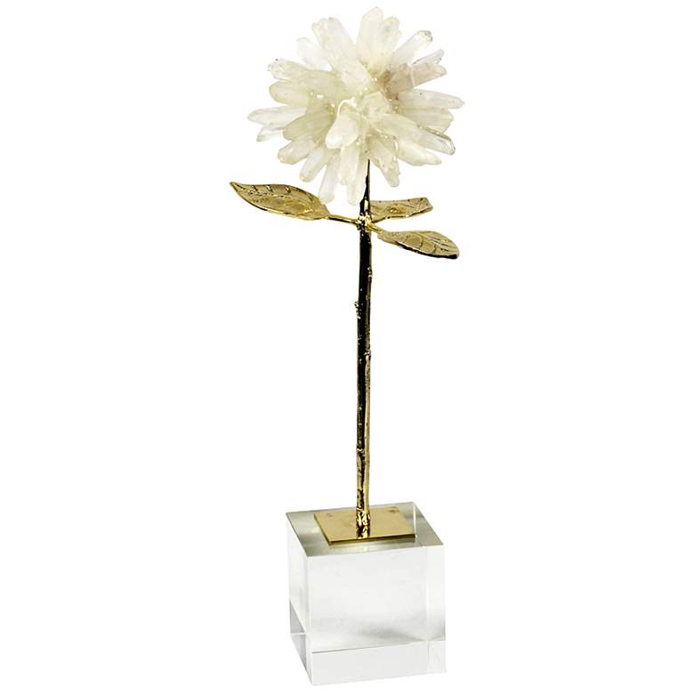 Image 1 Hillcrest Large Natural Stone and Gold Metal Flower