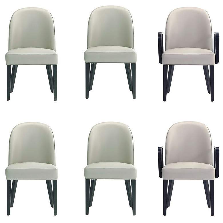 Image 1 Hillman Dining Side and Arm Chairs in Light Grey - Set of 6