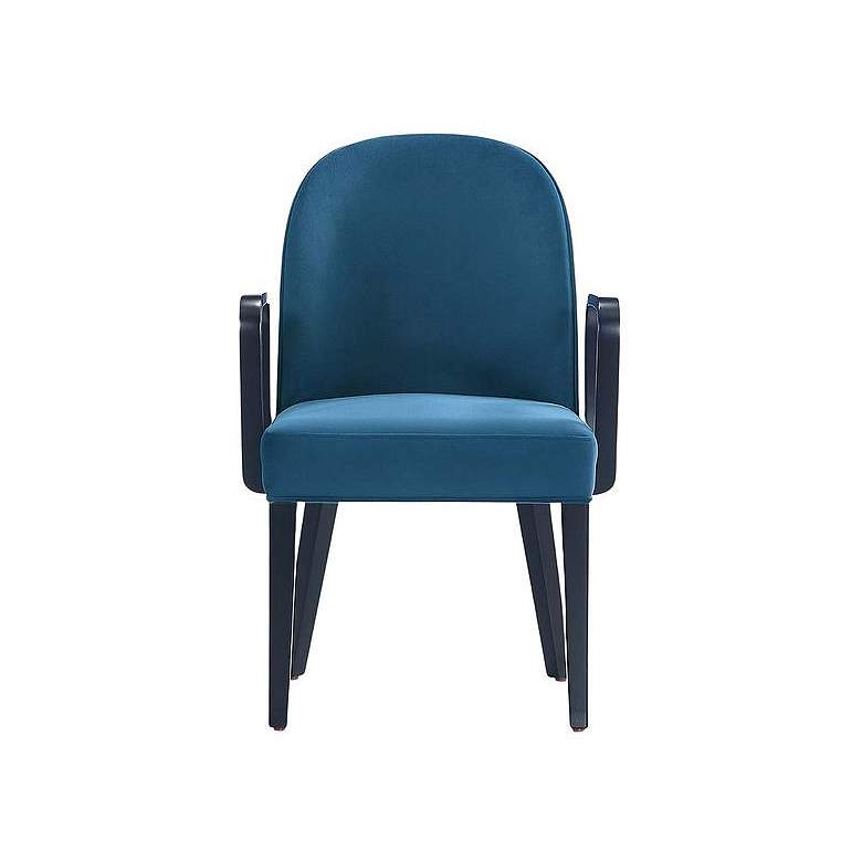 Image 1 Hillman Modern Leatherette and Velvet Dining Arm Chair in Light Grey