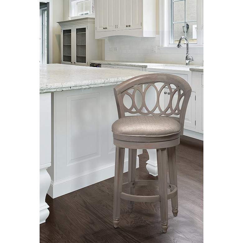 Image 1 Hillsdale Adelyn Putty Fabric Swivel Counter Stool