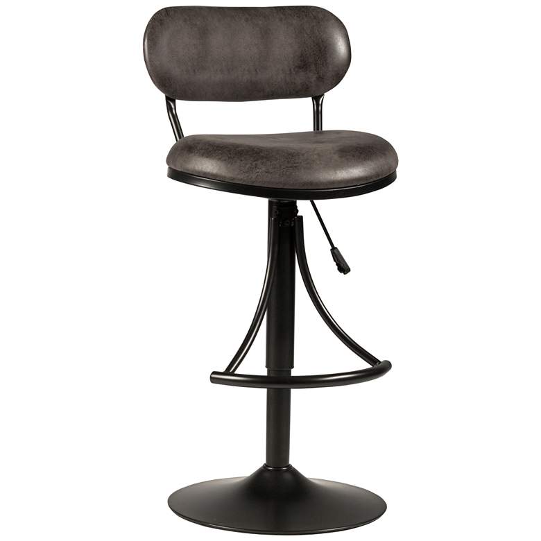 Image 1 Hillsdale Athena Gray and Black Adjustable Swivel Bar Stool