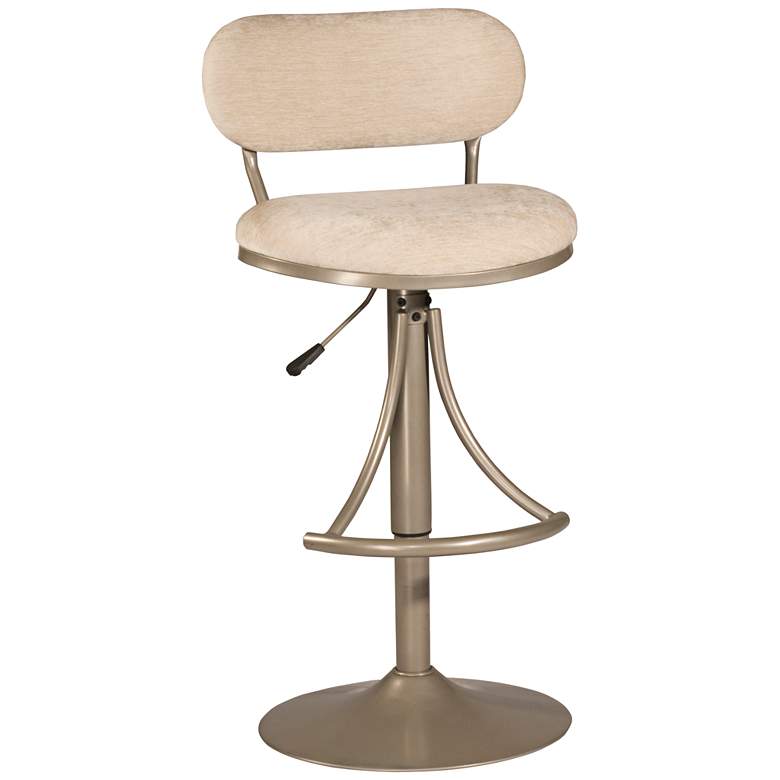 Image 1 Hillsdale Athena Plush Bone Adjustable Swivel Bar Stool