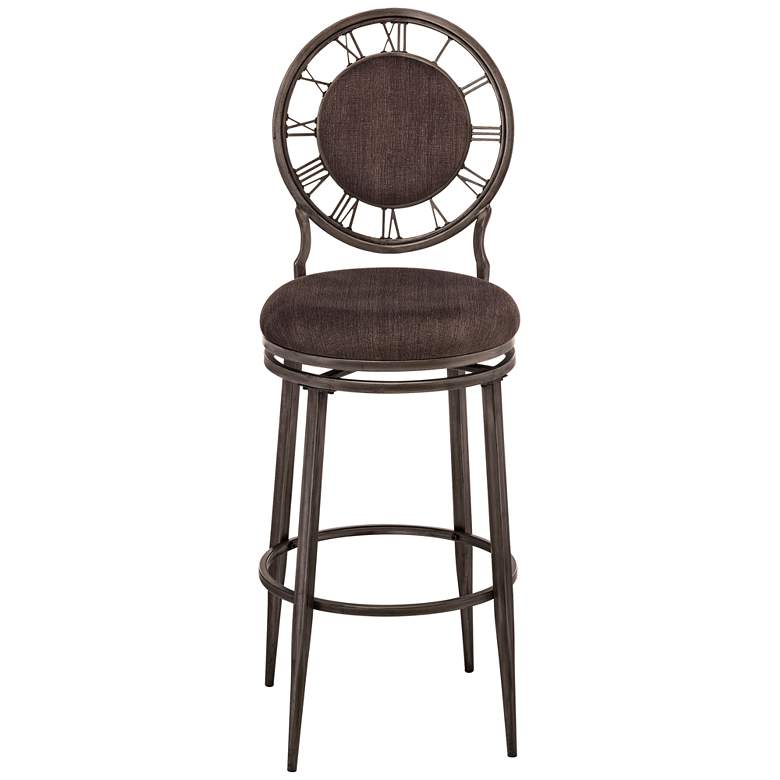Image 1 Hillsdale Big Ben 26 inch Ash Fabric Pewter Swivel Counter Stool
