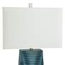 Hillsdale Blue Horizontal Lines Molded Table Lamp