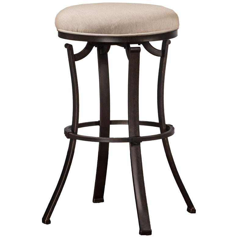 Image 1 Hillsdale Bryce 26 inch Ash Fabric Swivel Outdoor Counter Stool