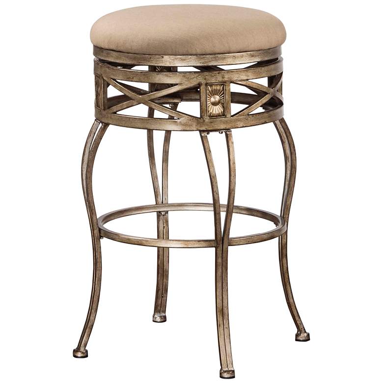 Image 1 Hillsdale Callen 26 inch Taupe Swivel Outdoor Counter Stool