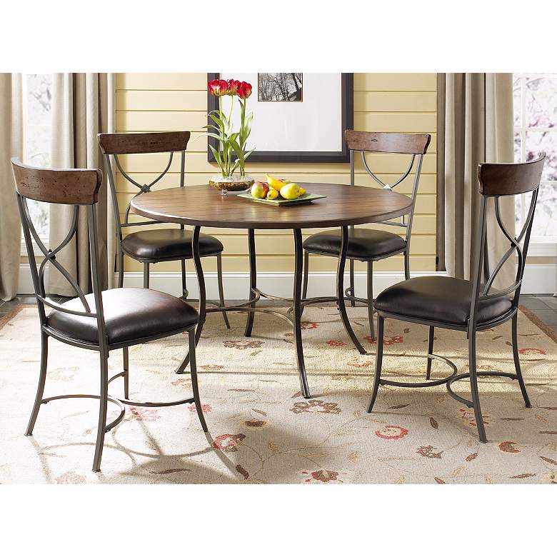 Image 1 Hillsdale Cameron Round Table and X-Back 5-Piece Dining Set