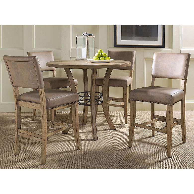Image 1 Hillsdale Charleston Round Parsons Counter Dining Set of 5