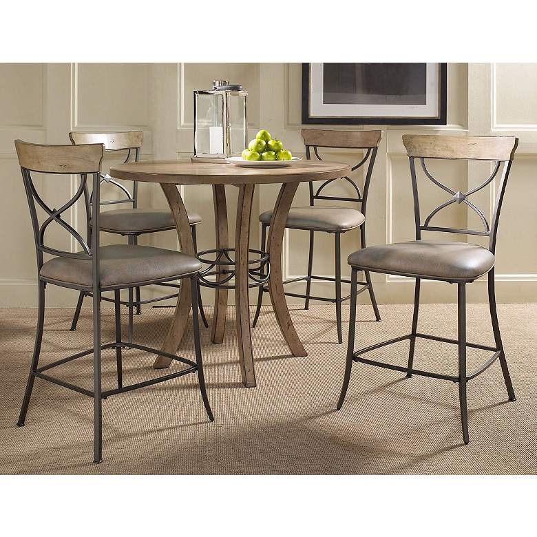 Image 1 Hillsdale Charleston Round X-Back Counter Dining Set of 5