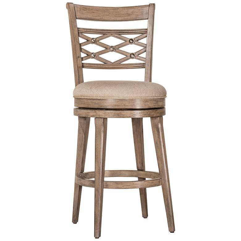Hillsdale Chesney 30&quot; Putty Fabric Swivel Barstool