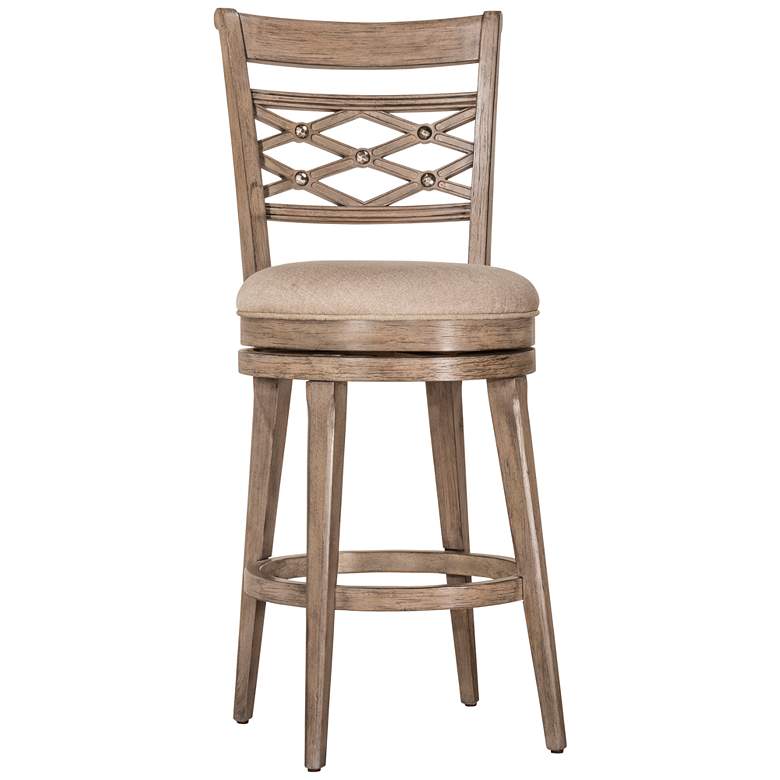 Image 1 Hillsdale Chesney 30 inch Putty Fabric Swivel Barstool