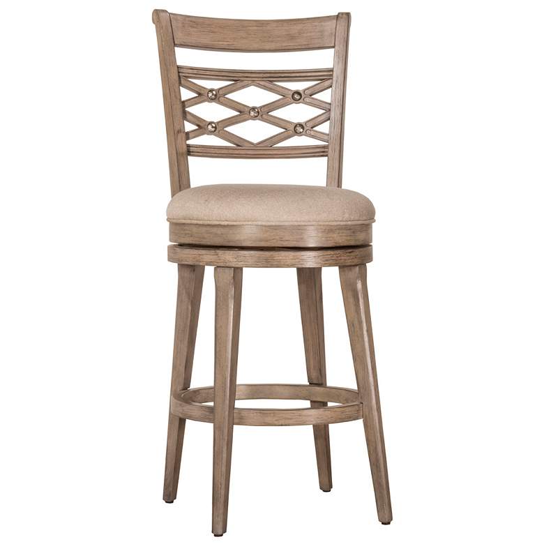 Hillsdale Chesney 30&quot; Putty Fabric Swivel Barstool more views