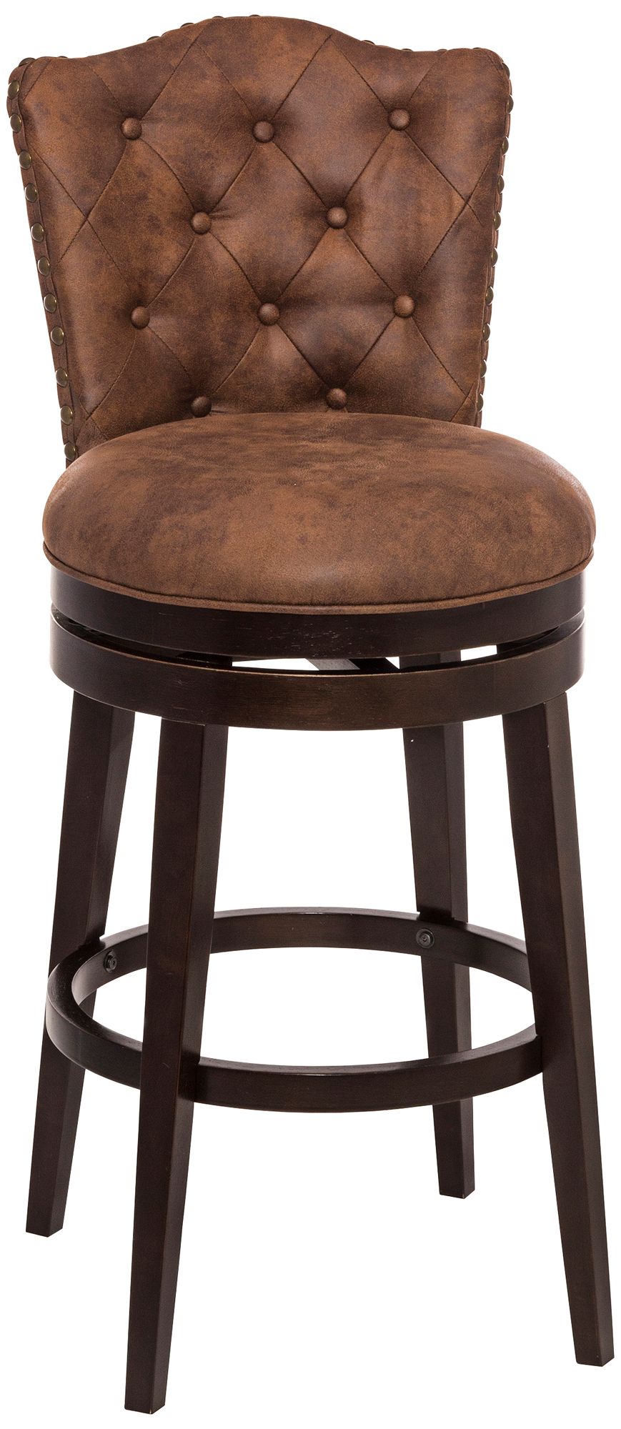 Hillsdale Edenwood 30" Chestnut Faux Leather Swivel Barstool 19M55