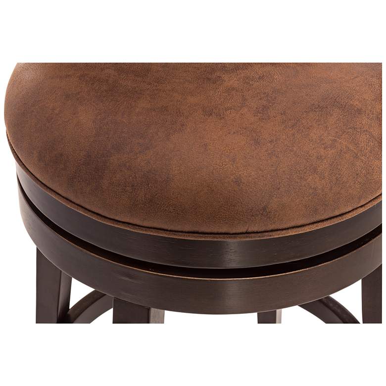 Image 4 Hillsdale Edenwood 30" Chestnut Faux Leather Swivel Barstool more views