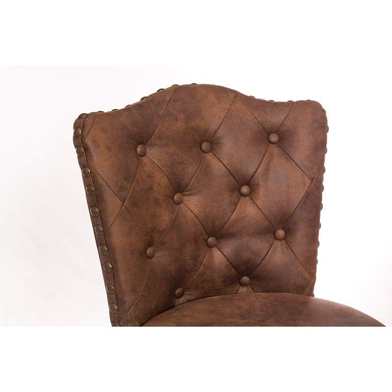 Image 7 Hillsdale Edenwood 30" Chestnut Faux Leather Swivel Barstool more views
