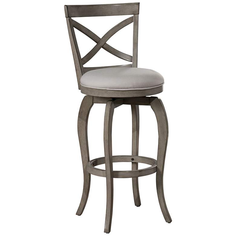 Image 2 Hillsdale Ellendale 25 1/4" Aged Gray Swivel Counter Stool