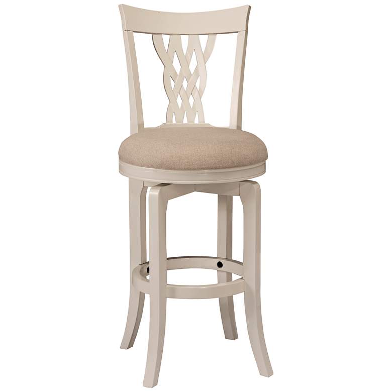 Image 1 Hillsdale Embassy 26" Off-White Fabric Swivel Counter Stool