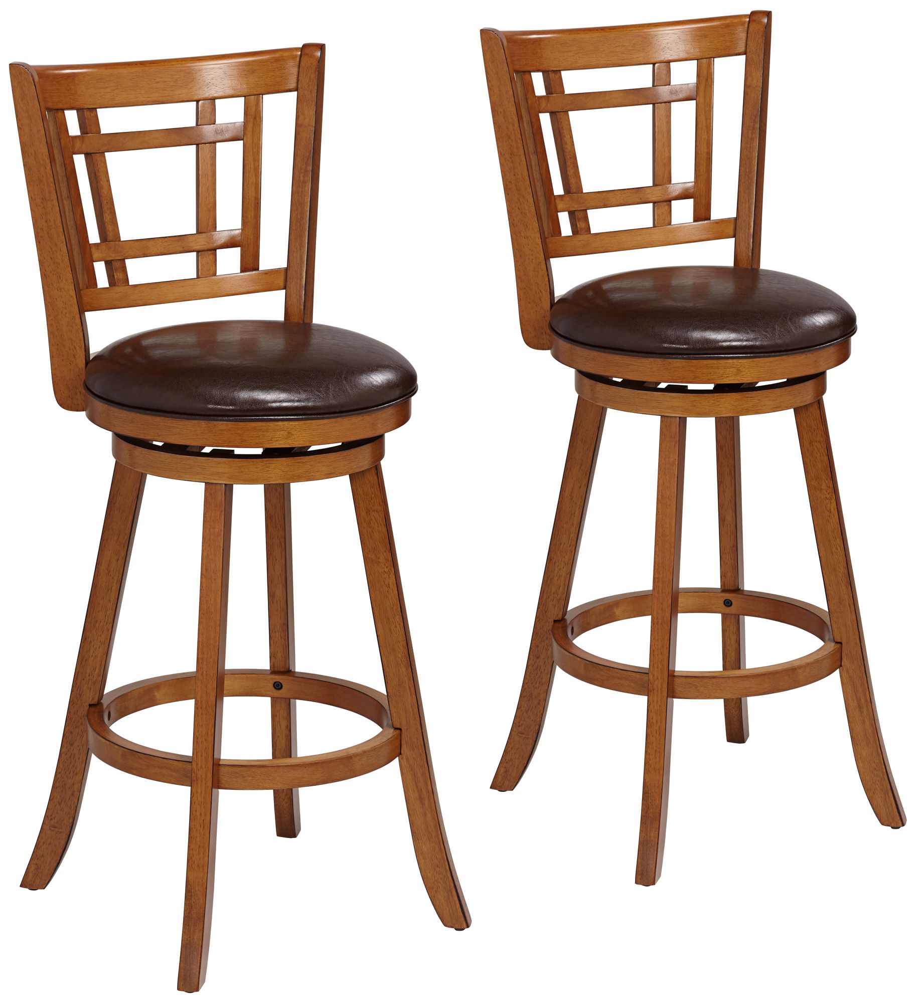 Hillsdale Fairfox 30 1/2" Oak Swivel Bar Stools Set of 2