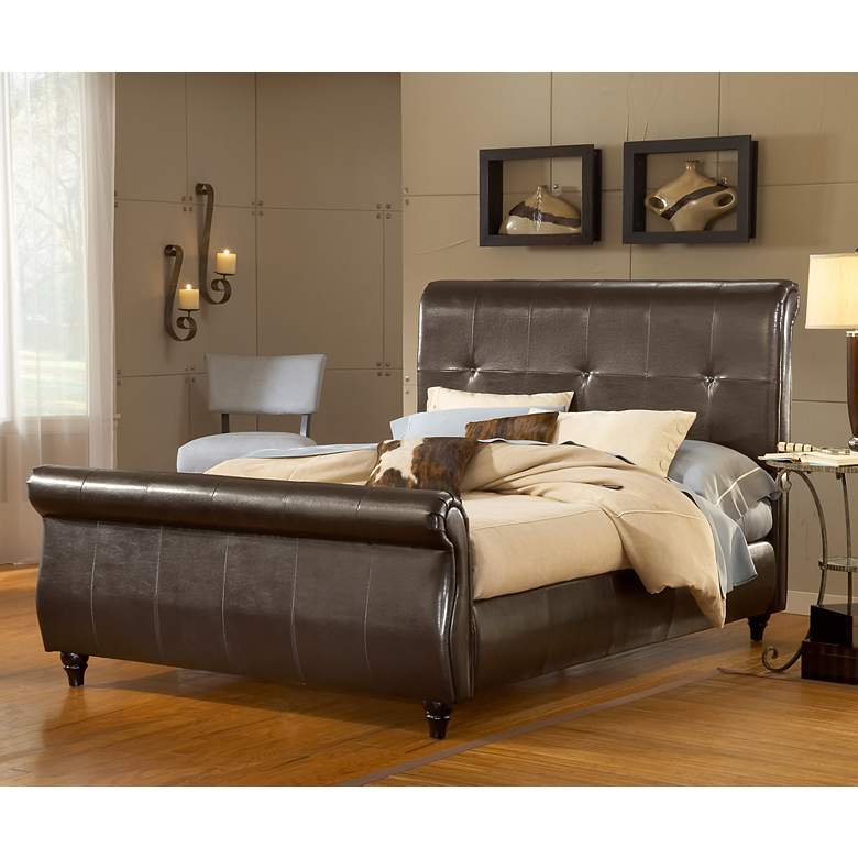 Image 1 Hillsdale Fremont Brown Leather Bed (Queen)