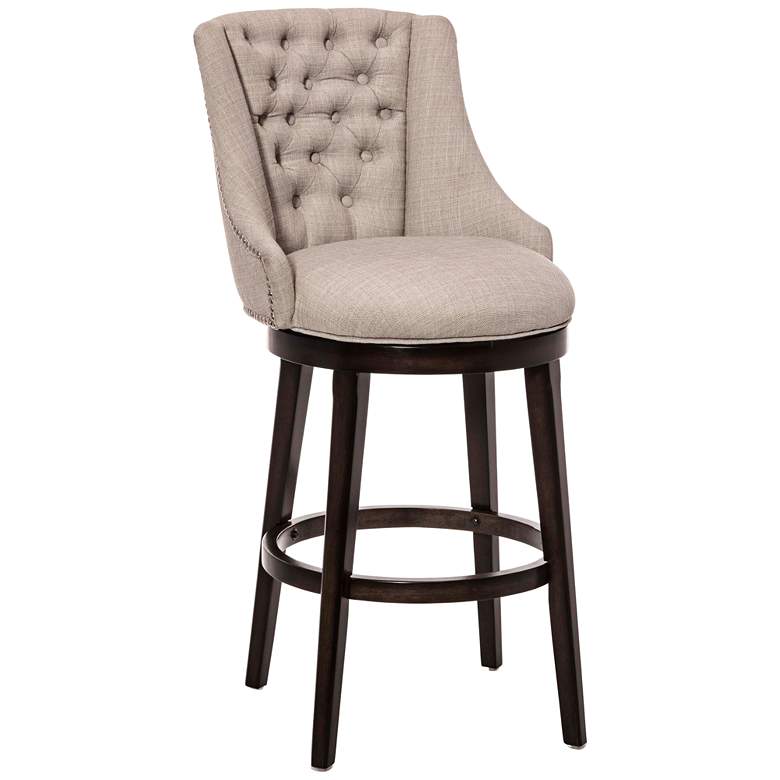 Image 2 Hillsdale Halbrooke 30 inch BrownFabric Swivel Barstool