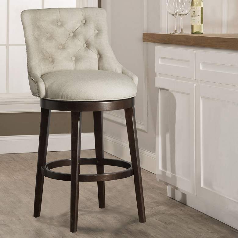 Image 1 Hillsdale Halbrooke 30" BrownFabric Swivel Barstool