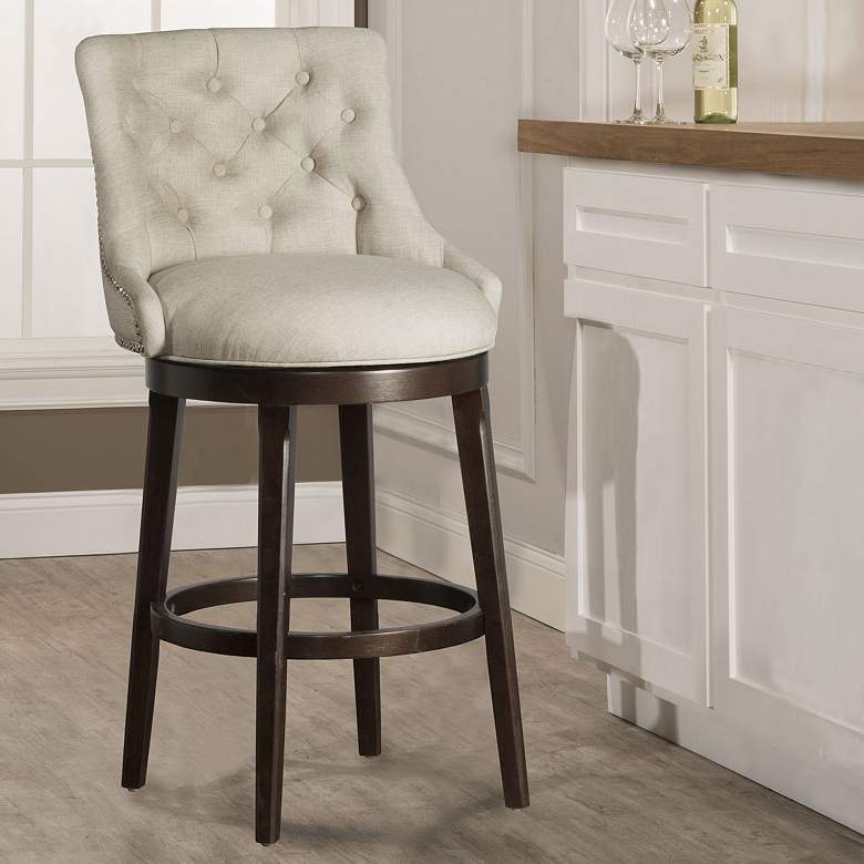 Image 1 Hillsdale Halbrooke 30 inch BrownFabric Swivel Barstool