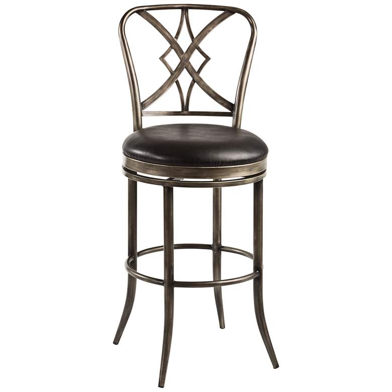 Image 1 Hillsdale Jacqueline 30" Glossy Black Vinyl Swivel Barstool