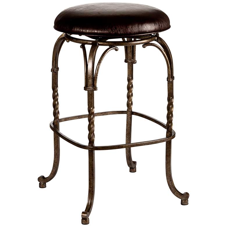Image 1 Hillsdale Keene 26 inch Pewter Swivel Counter Stool